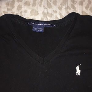 Black Polo V neck Tee